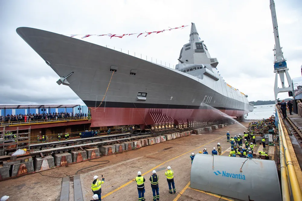 【有片】西班牙海軍新式F110巡防艦提前下水　海上戰力現代化重要發展