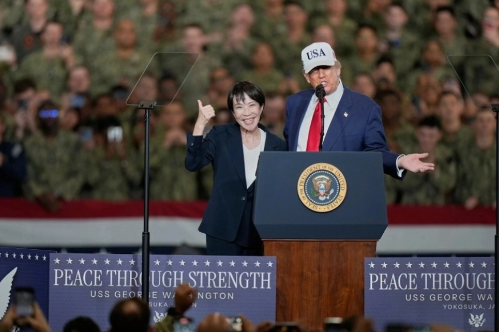 高市早苗則宣示美日關係進入「新黃金時代」。(美聯社)