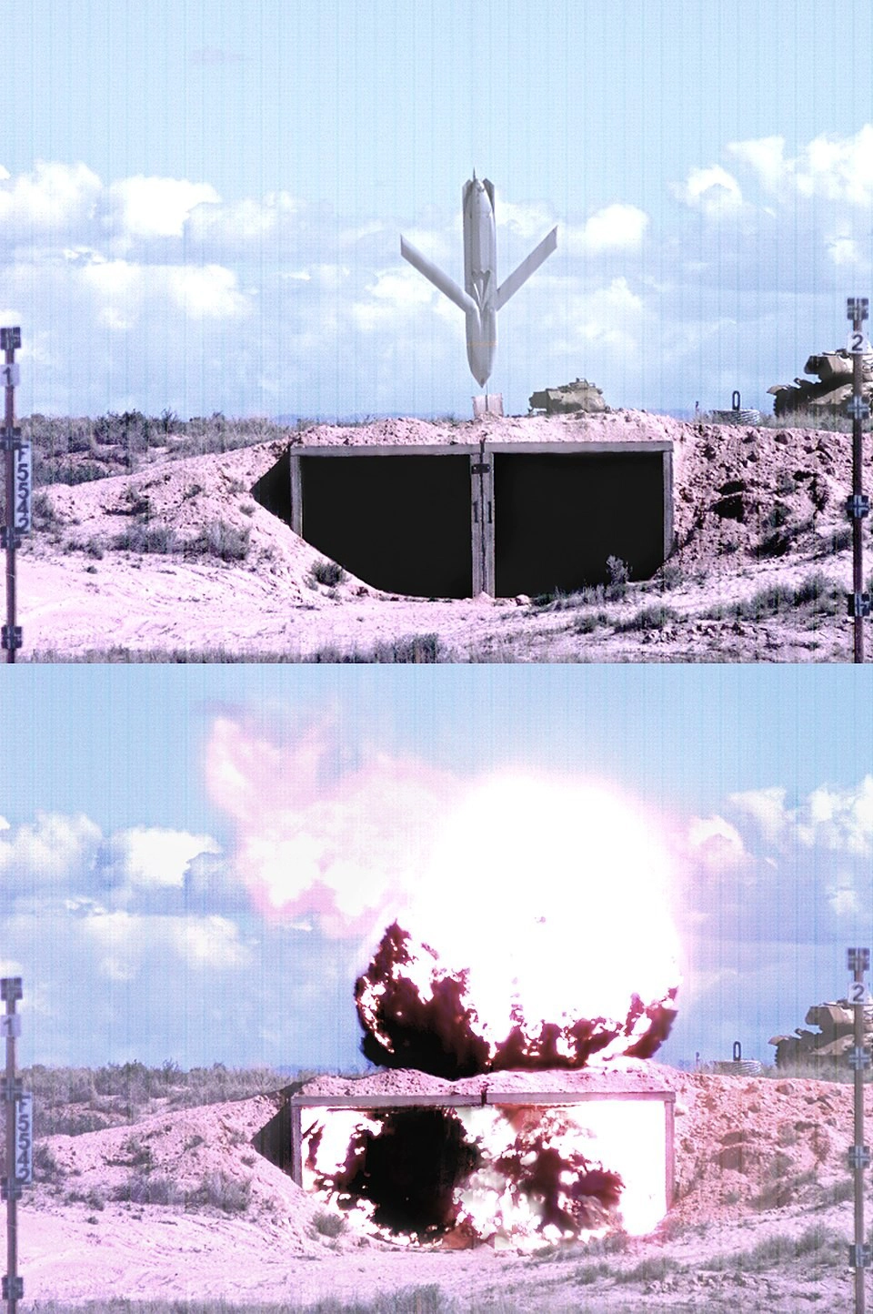 AGM-158對地可穿透地下堡壘,直接炸毀陣地。(取自美國空軍官網)