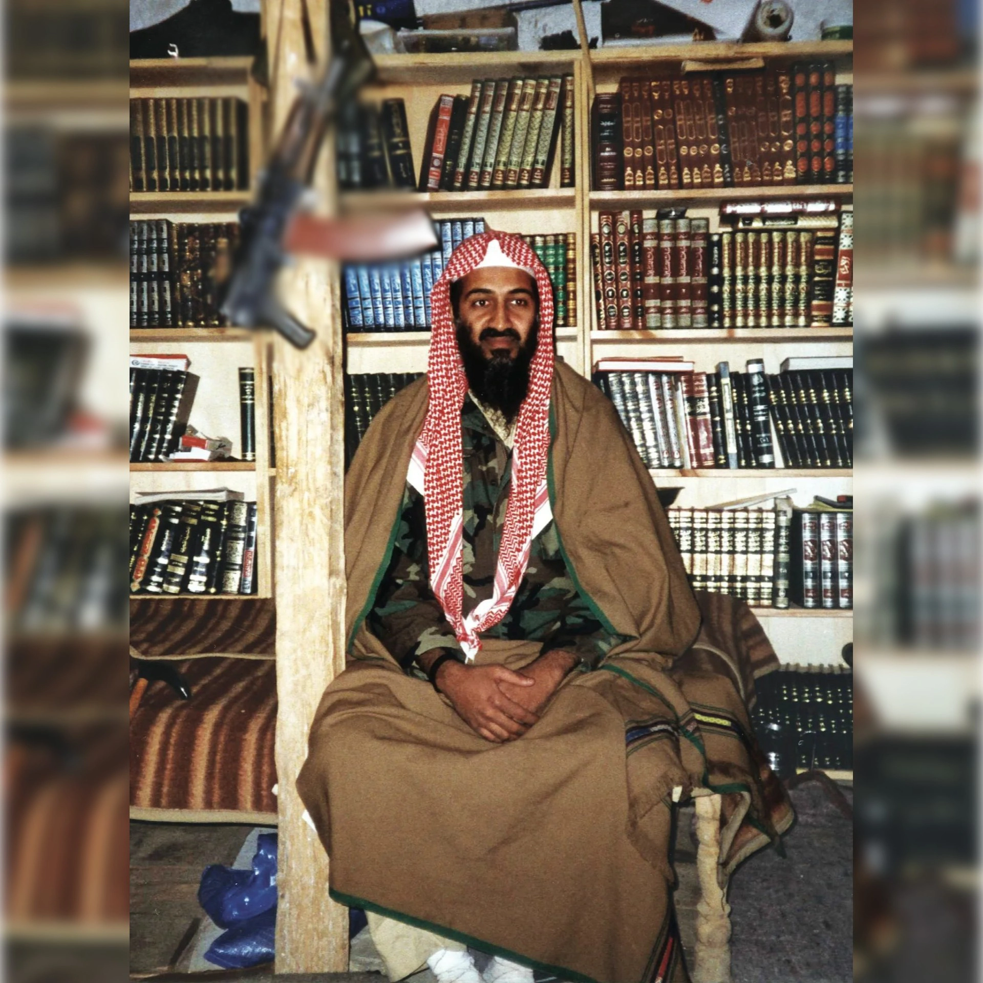 曾策劃2001年9月11日美國雙子星大廈飛機恐攻事件的賓拉登。（資料照片／取自Ｘ @Manifest_Lord）