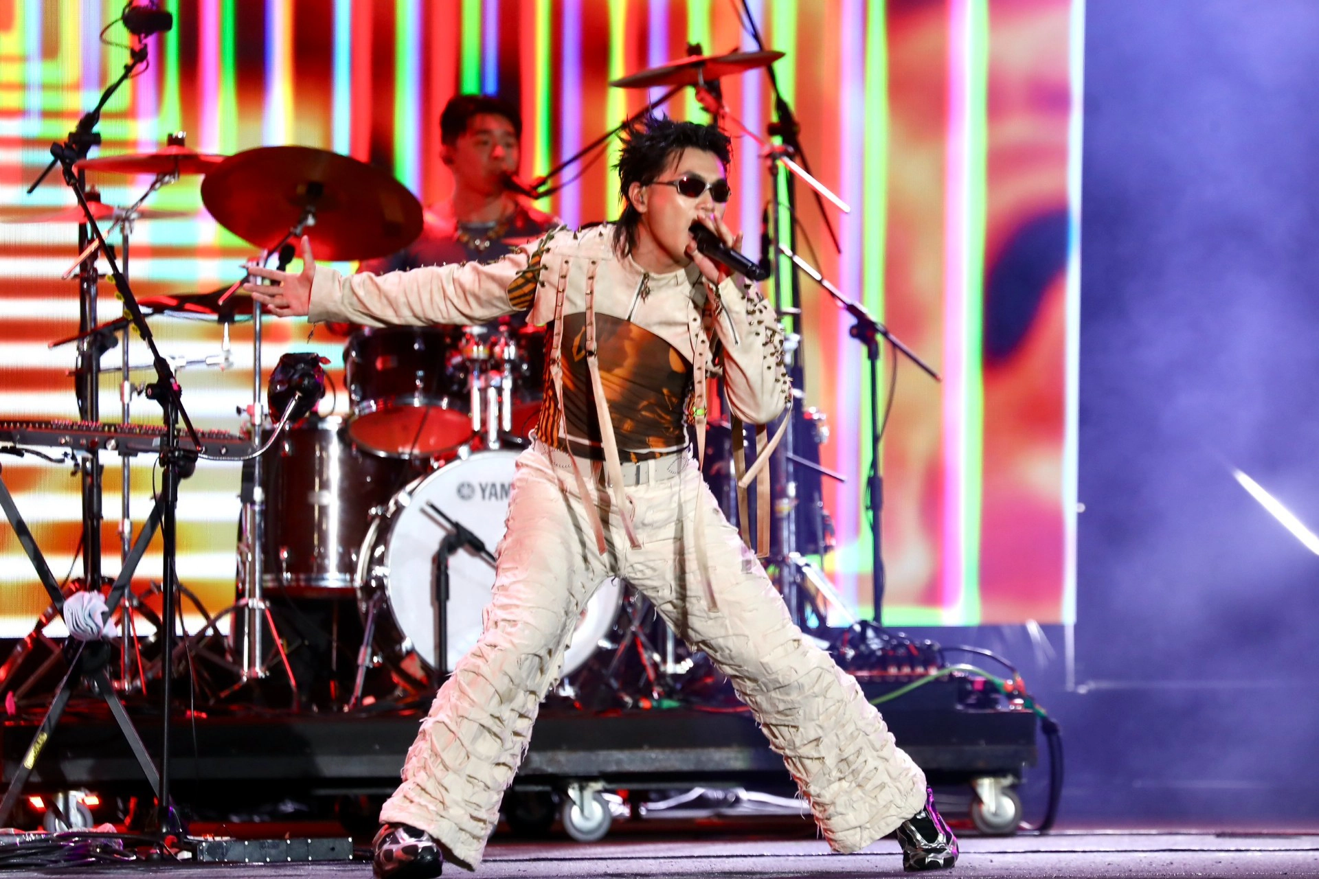 美秀集團開唱。（王侑聖攝）