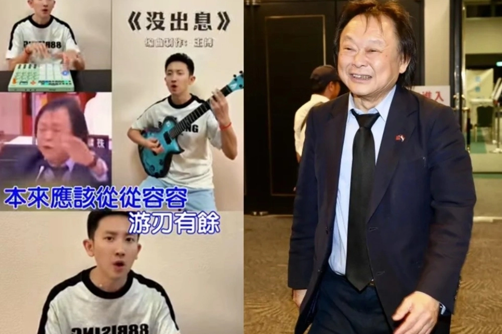 王世堅在議會質詢的畫面被改編成〈沒出息〉走紅兩岸,令他本人也嘆為觀止。(資料照片)