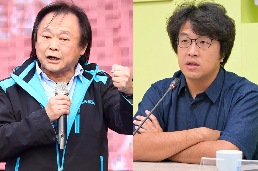 王世堅（左）與沈伯洋（右）都被點名挑戰台北市長蔣萬安。（合成照片／張哲偉、王侑聖攝）