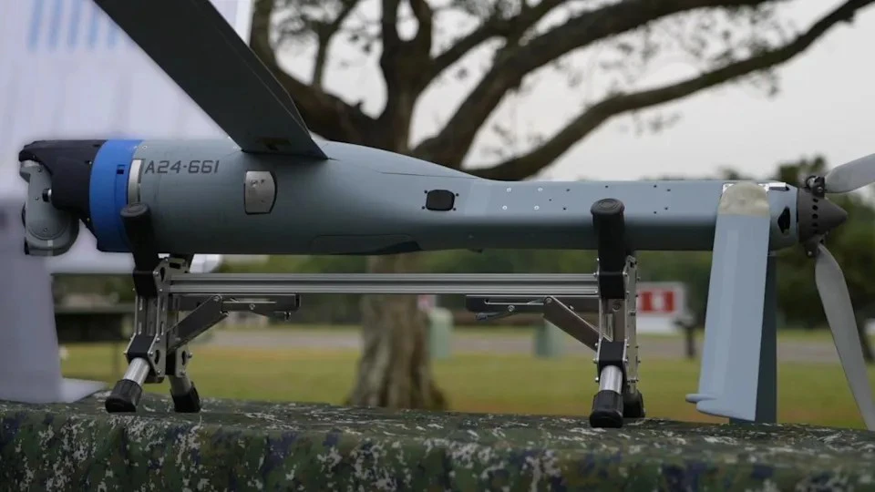 我國對美採購的Altius-600M攻擊型無人機，日前隨著軍方展示訓練成果首度亮相。（資料照片／軍聞社）