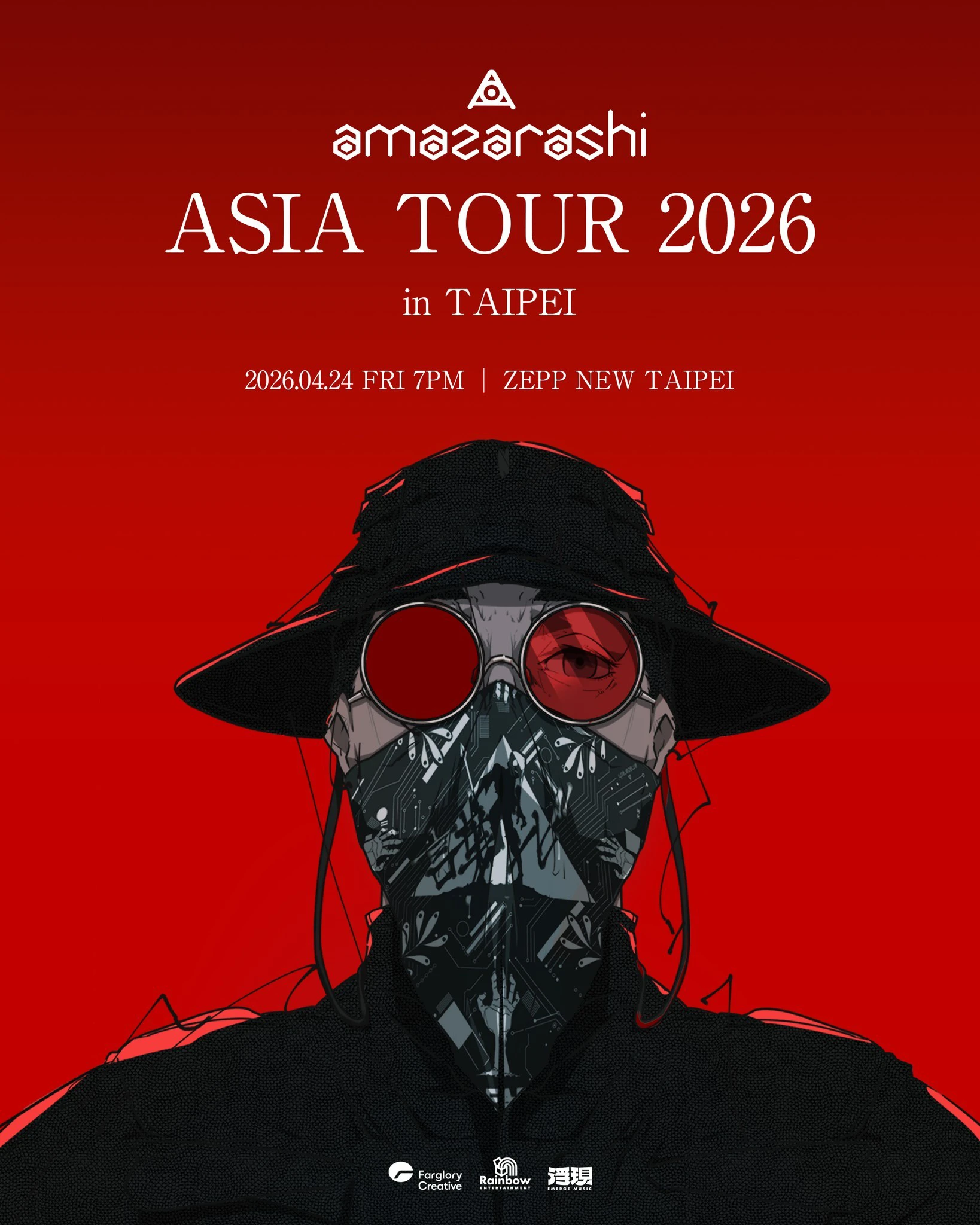 「amazarashi ASIA TOUR 2026 in TAIPEI」將於 4 月 24 日舉辦(來源:遠雄創藝)