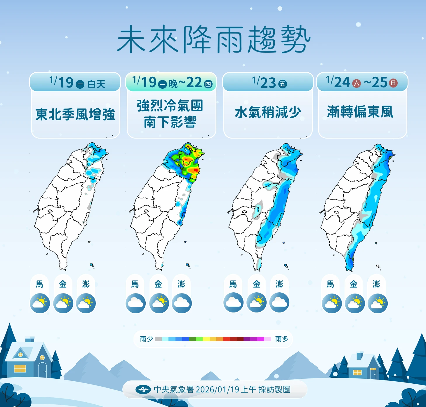 未來降雨趨勢。(氣象署提供)