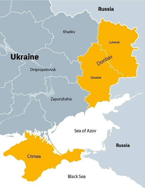 頓巴斯地區相對位置。（取自東京大學）