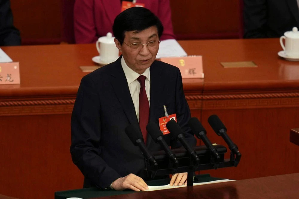 中國政協主席王滬寧。（資料照片／美聯社）