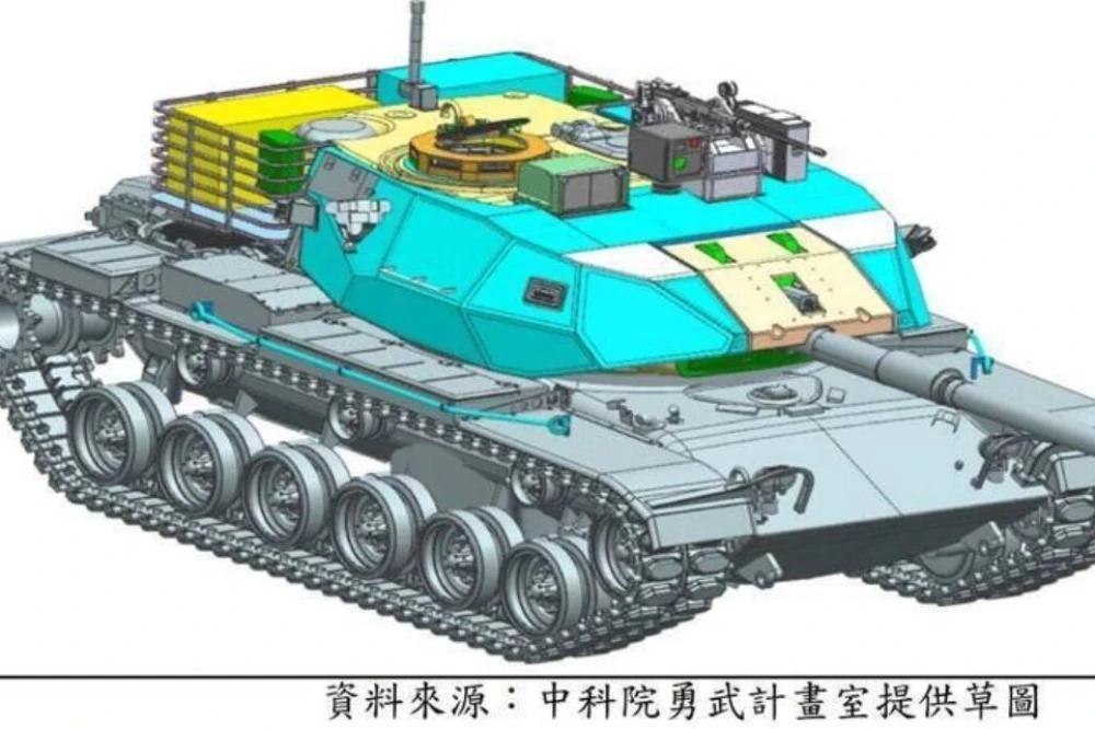 陸軍460輛換裝新引擎的M60A3戰車，未來將分批更換中科院研製的「射、砲控及觀瞄系統」。圖為概念設計圖。（取自國防部裝甲兵季刊）