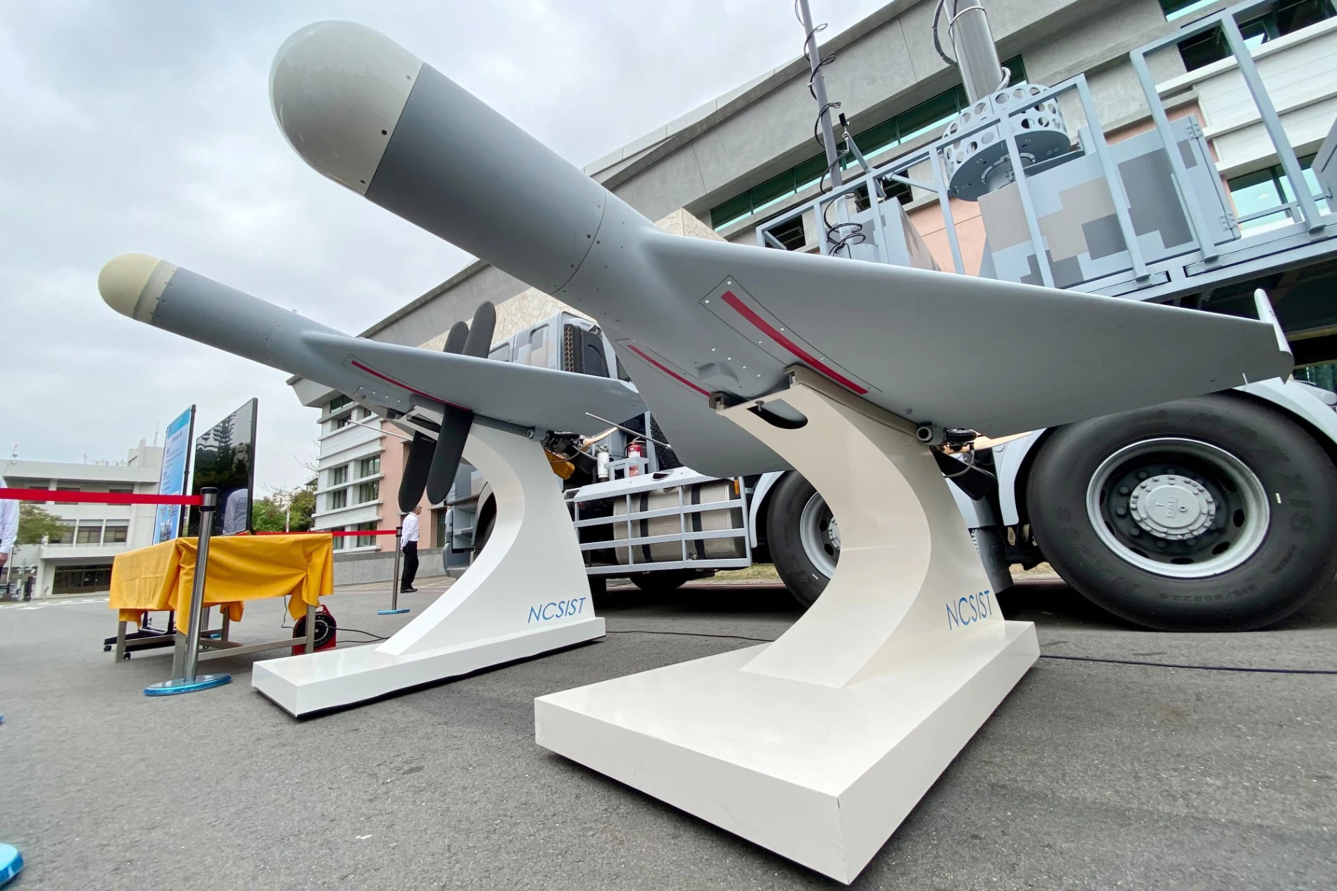 中科院勁蜂二型攻擊無人機是改良自劍翔反輻射無人機（圖）。（資料照片／張哲偉攝）