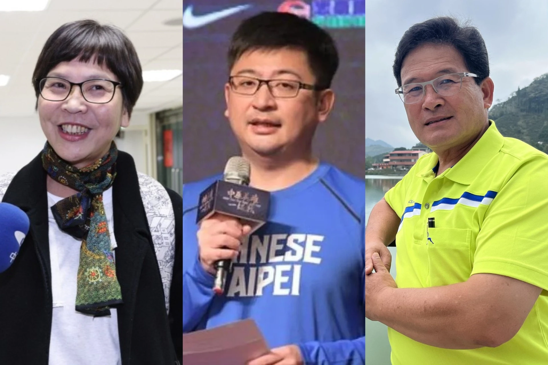 謝典林（中）與民眾黨前立委蔡壁如（左）、民進黨籍前彰化市長邱建富（右）共組「藍綠白聯盟」。（合成畫面／陳愷巨攝、取自謝典林與邱建復臉書）