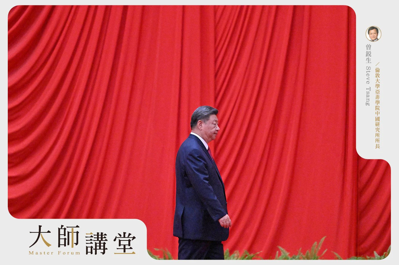  中国国家主席习近平2025年9月30日在人民大会堂演说。 （法新社）
