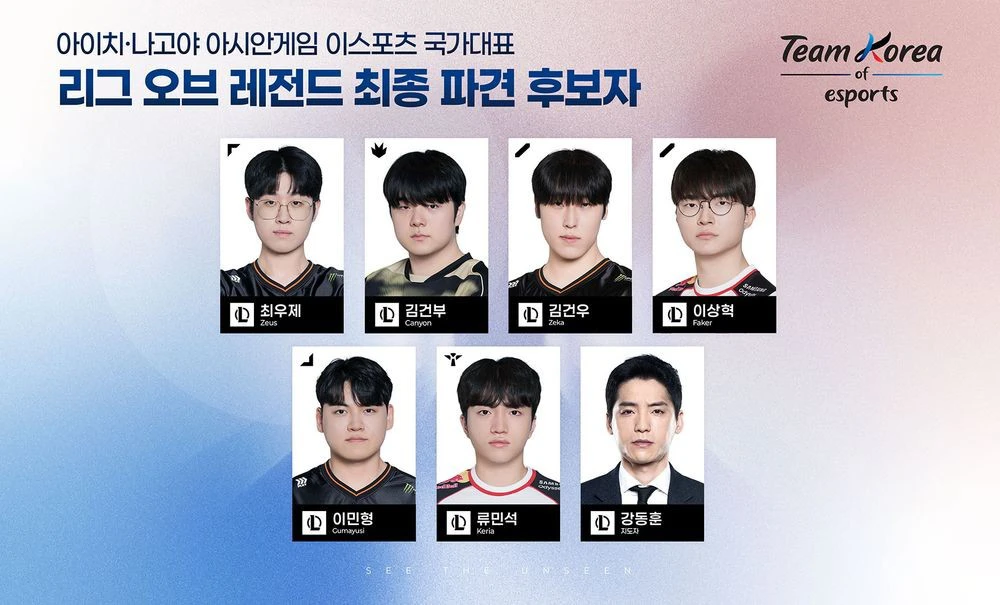 名古屋亞運南韓代表隊名單（來源：KeSPA）