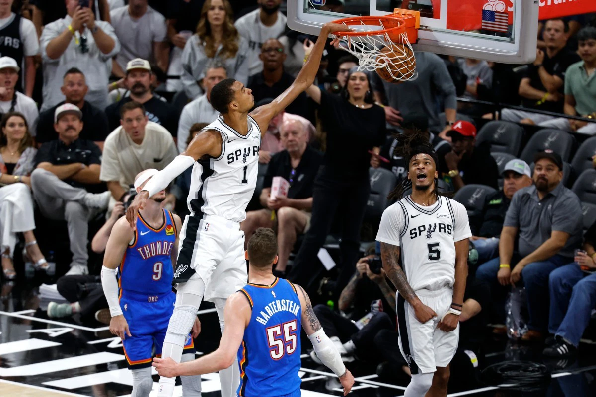 【NBA】文班亞馬33分爆打雷霆　馬刺奪勝扳回2：2