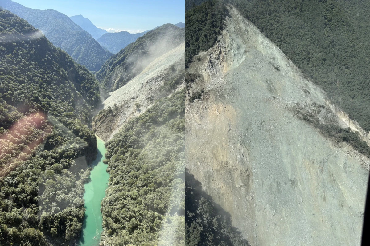 花蓮萬里溪新堰塞湖水量估600萬立方公尺　恐影響萬榮、鳳林多處聚落