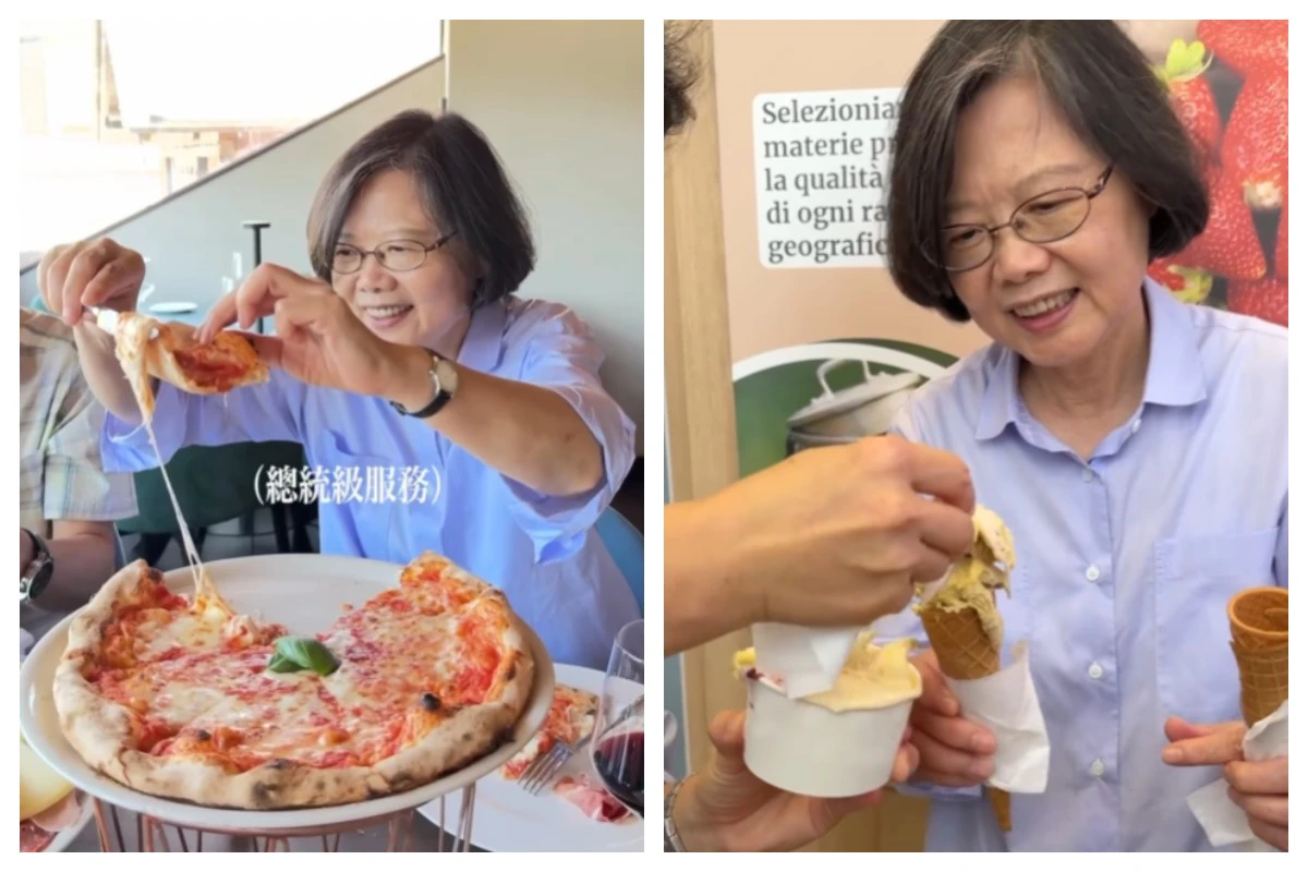 蔡英文一路餵食訪團、隨扈　笑喊：吃光光才是對義大利的尊重