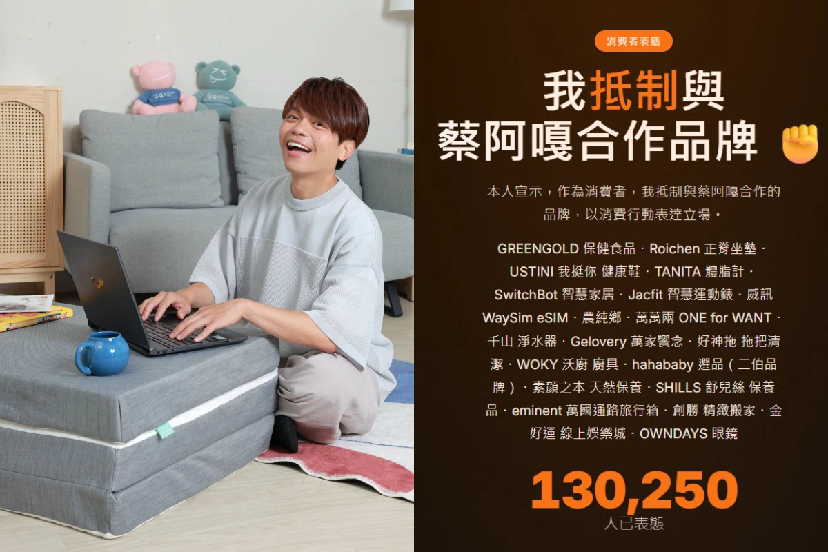 蔡阿嘎「AI畫家」遭13萬人抵制合作品牌　二伯「hahababy」也遭殃