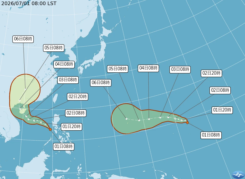 2熱帶性低氣壓生成　各模式預測「TD10」通過台灣附近機率高