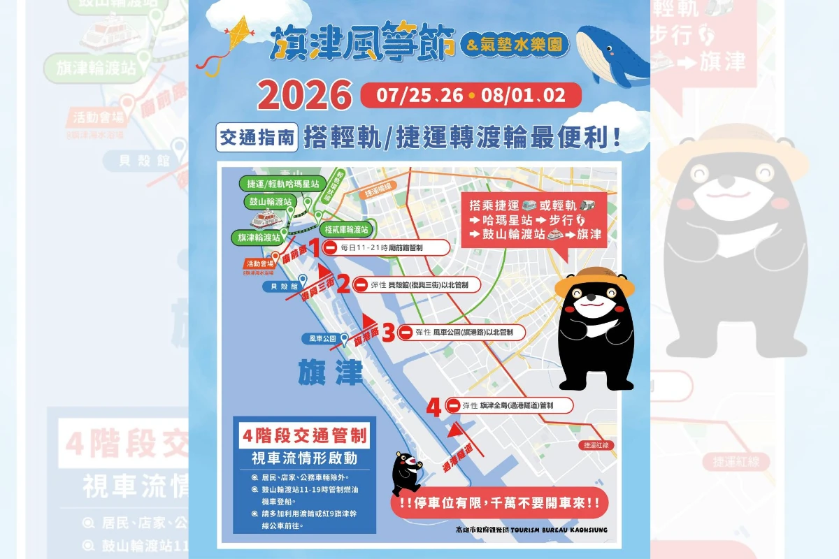 旗津風箏節25日登場　交通局籲搭捷運、渡輪避塞車