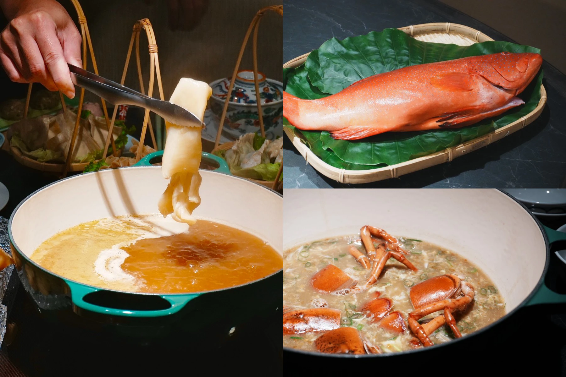 全新鍋物品牌「海上」端萬元花膠老火雞湯涮澎湖鮮魚! 手工雲吞巧藏皮蛋、薑汁撞奶布蕾證明老薑才辣