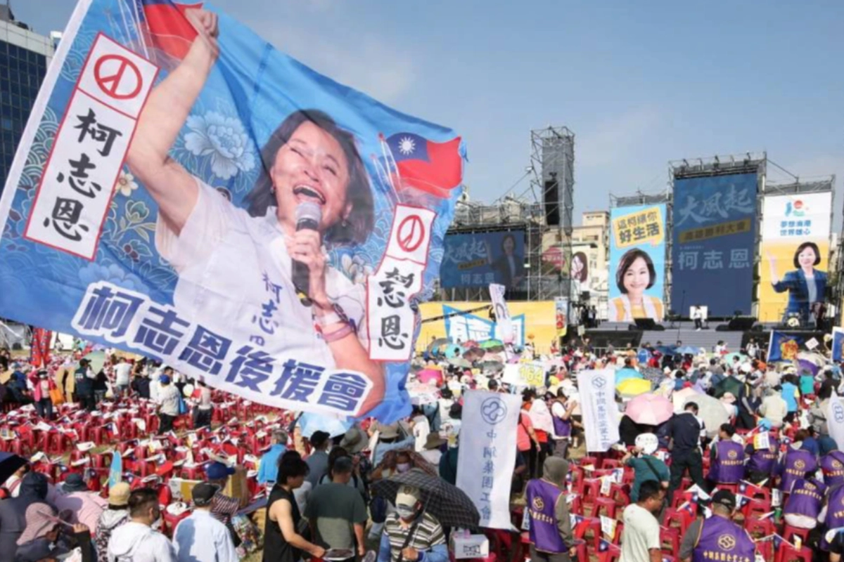 柯志恩造勢雖成功展現藍營地方傳統組織動員的陸戰能量，但論述仍不夠清晰。（陳愷巨攝）