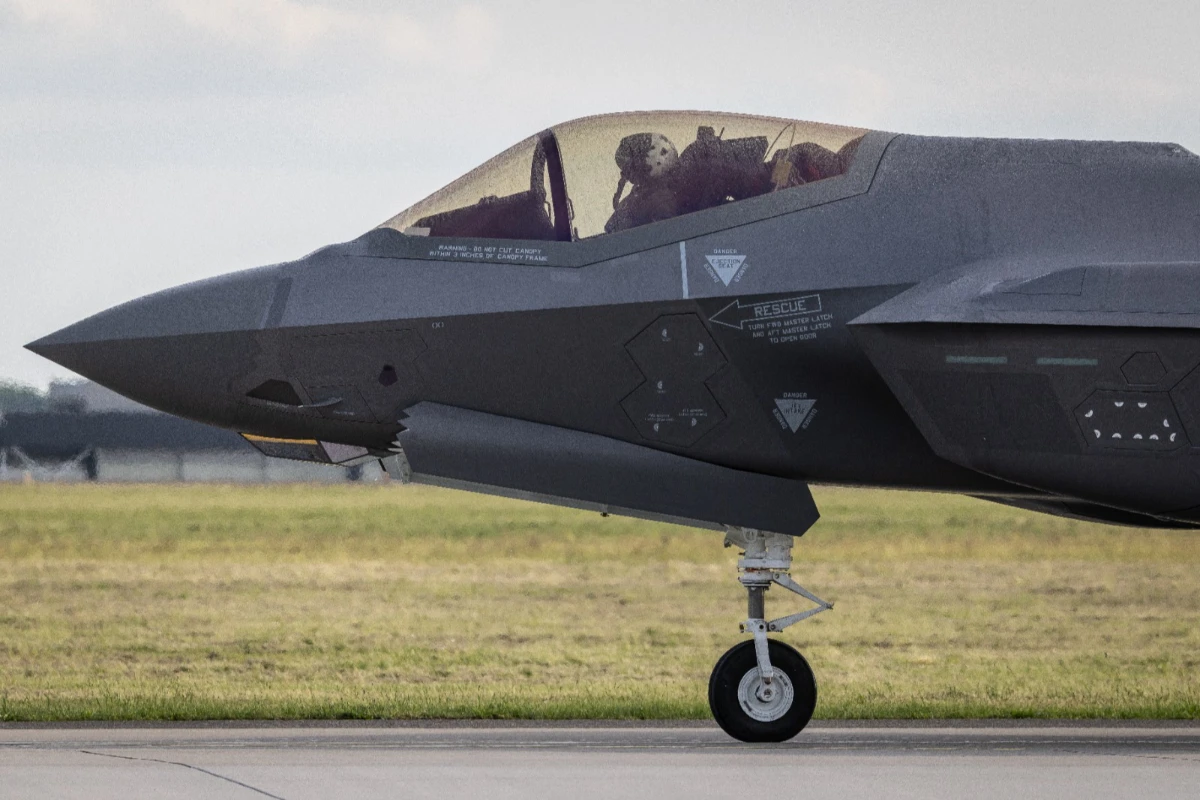 2026年5月22日，美國向波蘭交付第一批共3架的F-35戰機，攝於波蘭中部拉斯克（Lask）第32戰術空軍基地。(法新社)