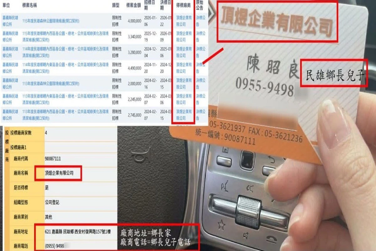 網路名人「小商人」再爆民雄鄉長林于玲：媽媽招標兒子得標
