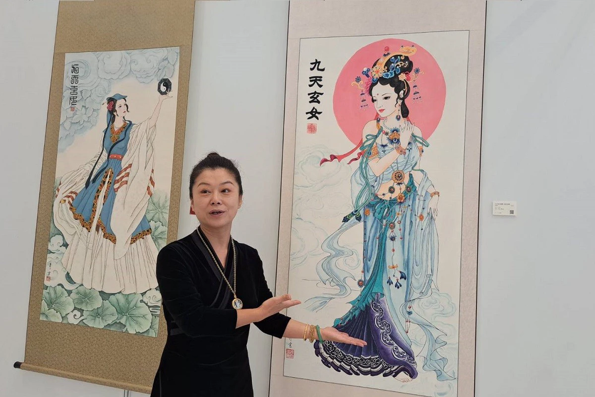 從「女戰神」到當代女性力量　宋文琪九天玄女畫來台展出