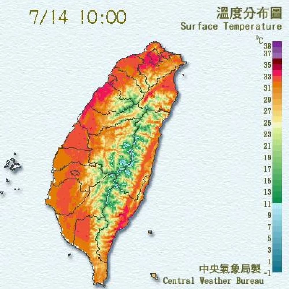 全台晴至多雲　注意午後局部陣雨