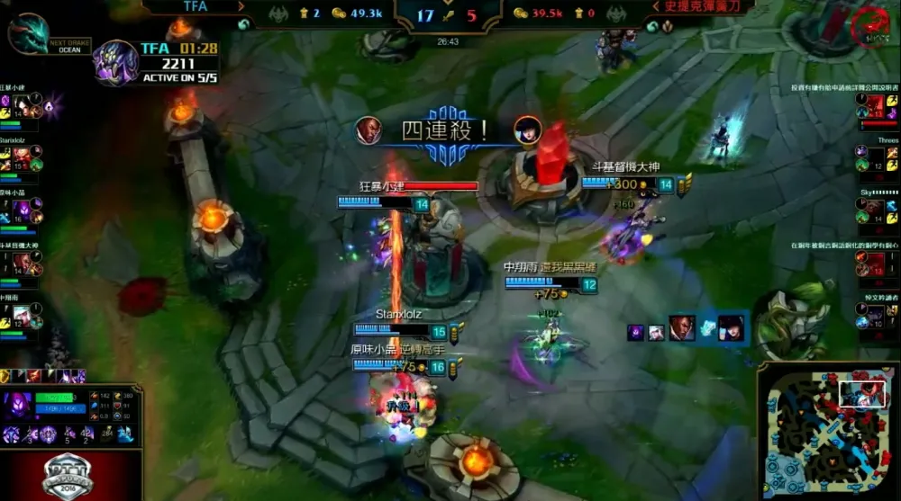 【英雄聯盟】亞洲統神四連殺領軍！TFA殺進PTT盃八強賽事