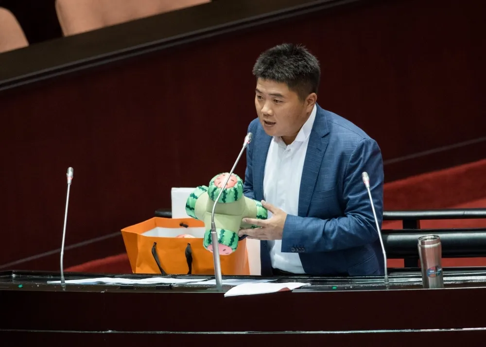 消波塊、唱國歌都搬上台！政院施政質詢　藍營立委各出奇招