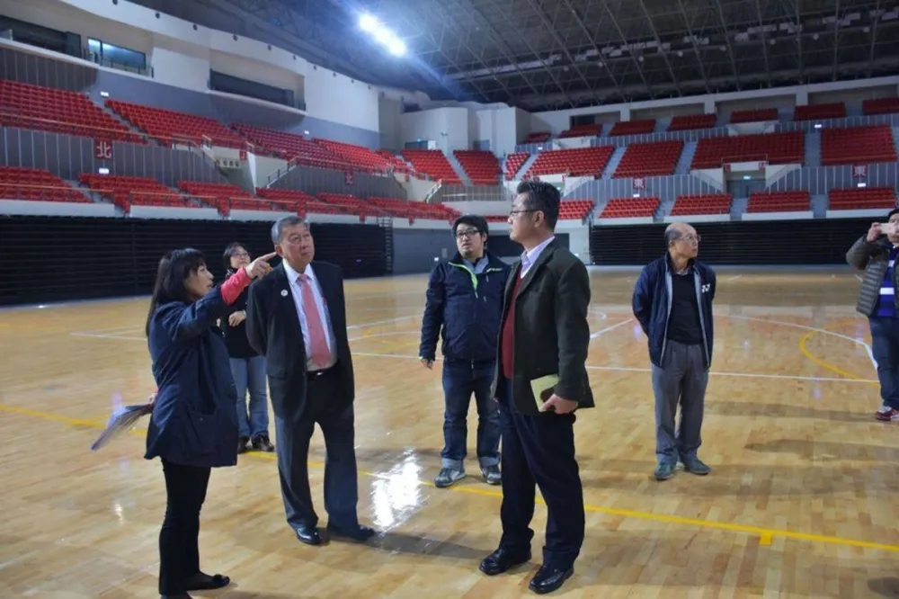 2017台北世大運竹縣場館興修建武術、跆拳賽場　邱鏡淳縣長親自檢視