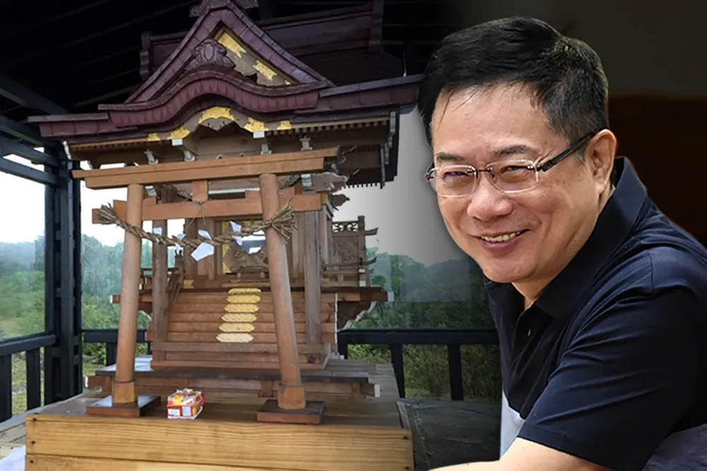 不滿神社重建遭亂「抹綠」　高士部落：蔡正元應道歉
