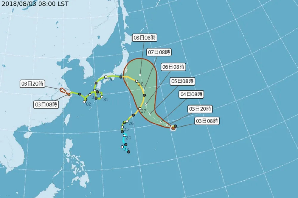 【「珊珊」往日本走】 台灣仍不得鬆懈　12縣市午後發布大雨特報