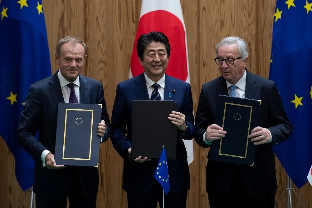 抵制保護主義　歐盟與日本簽訂最大規模自貿協議