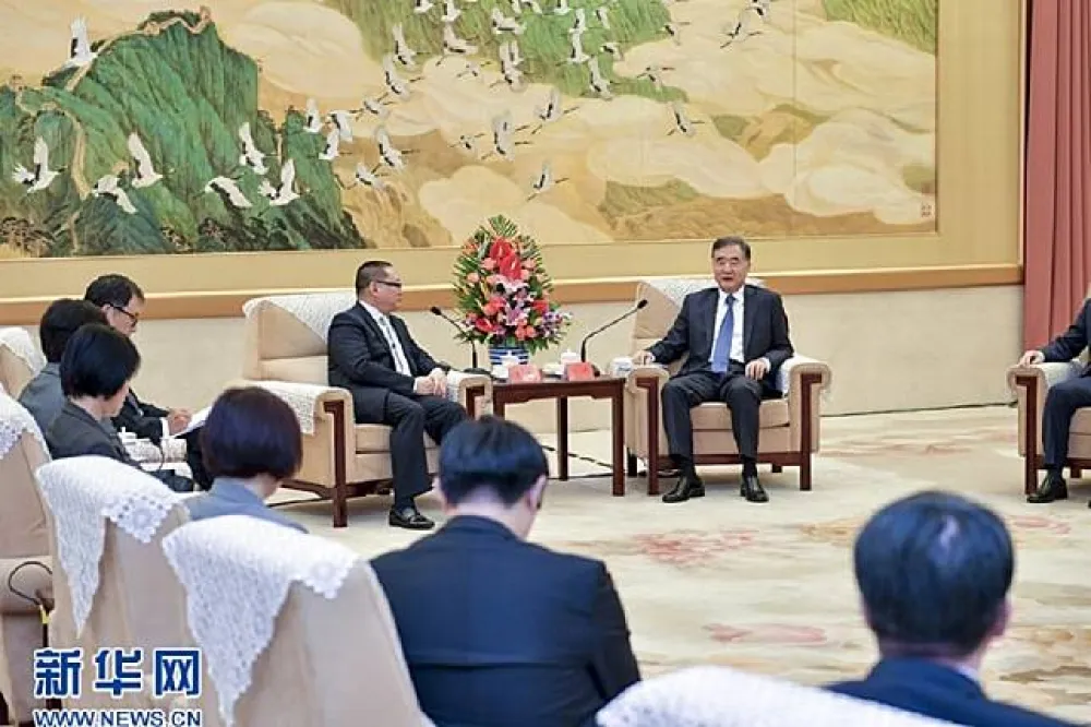王文杉率聯合報訪問團　會見中國政協主席汪洋