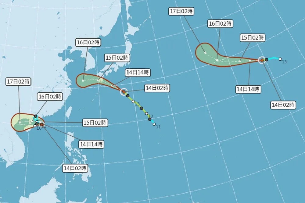 【太平洋3颱】注意「貝碧佳」拉抬西南氣流　全台出現豪大雨