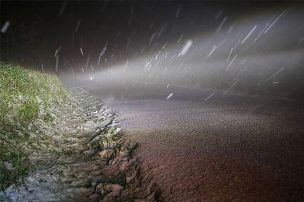 陽明山終於降雪了！　4日早上7點開放加裝雪鍊車輛進入