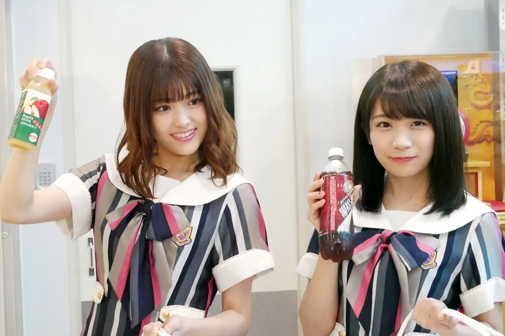【有片多圖】日本人氣女團「乃木坂46」秋元真夏、松村沙友理　來台代言珍珠撞奶