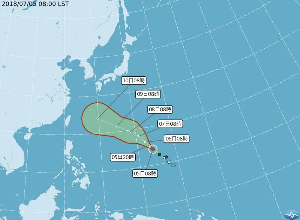 輕颱瑪莉亞最快晚上增強為中颱　南高屏嚴防豪大雨