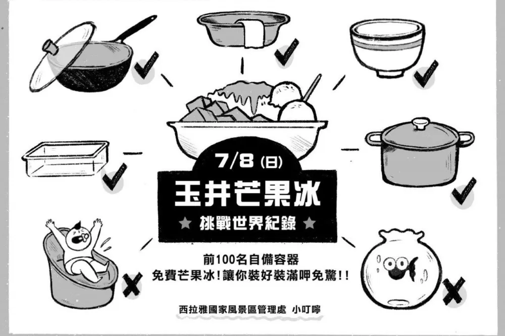 挑戰最大刨冰金氏紀錄！7/8透早來去台南玉井老街吃免費芒果冰