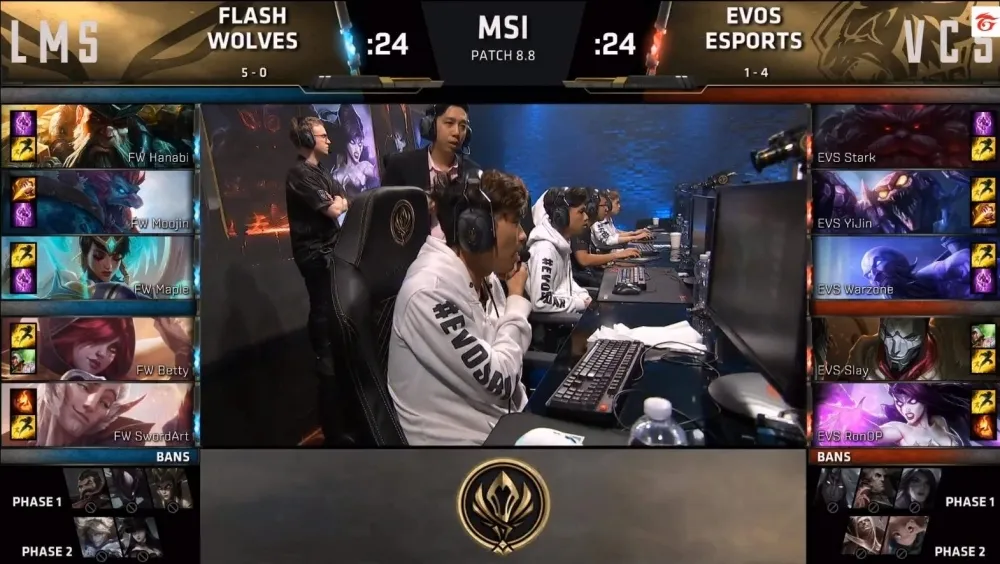 【MSI小組賽】閃電狼拿下第六勝　輕取EVS目前未嚐敗仗