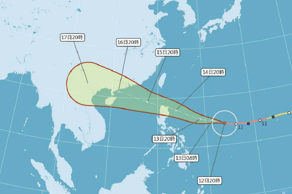 強颱山竹微南偏　一張圖看出周六、日降雨趨勢