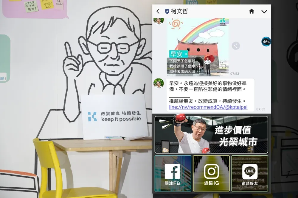 長輩圖不長輩　 柯文哲LINE@改版後人氣慘跌