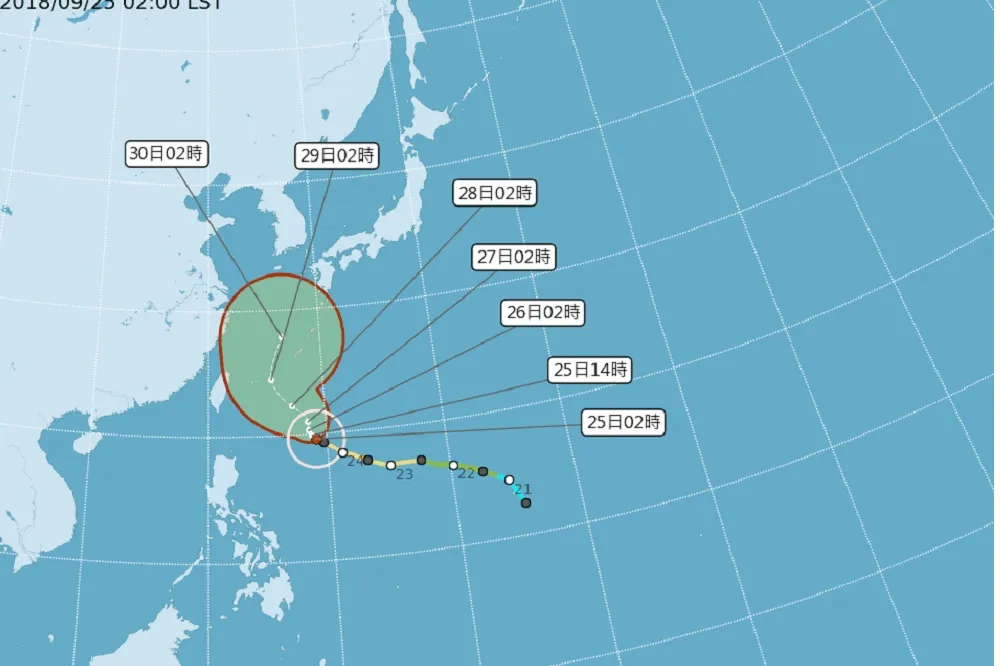 強烈潭美颱風路徑北偏　撲台機率仍未明