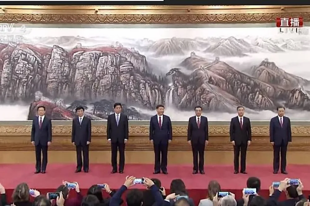 中共十九大一中全會　7名政治局常委亮相