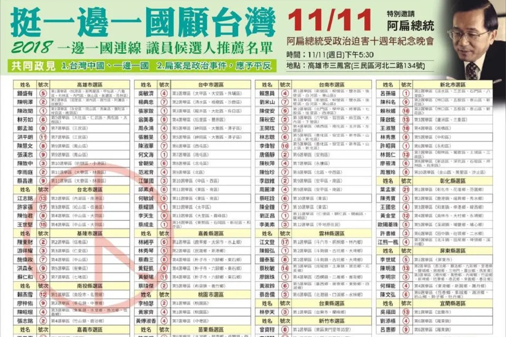 11/11「阿扁受害10周年晚會」 　扁：不准也要去