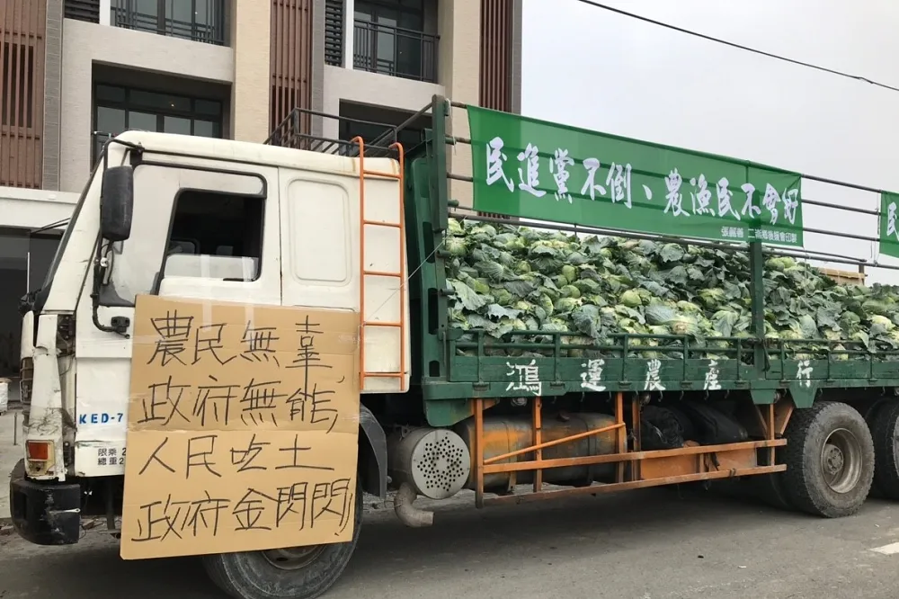 【跪地陳情】菜農連夜運數十噸蘿蔔高麗菜　向張麗善、韓國瑜吐辛酸