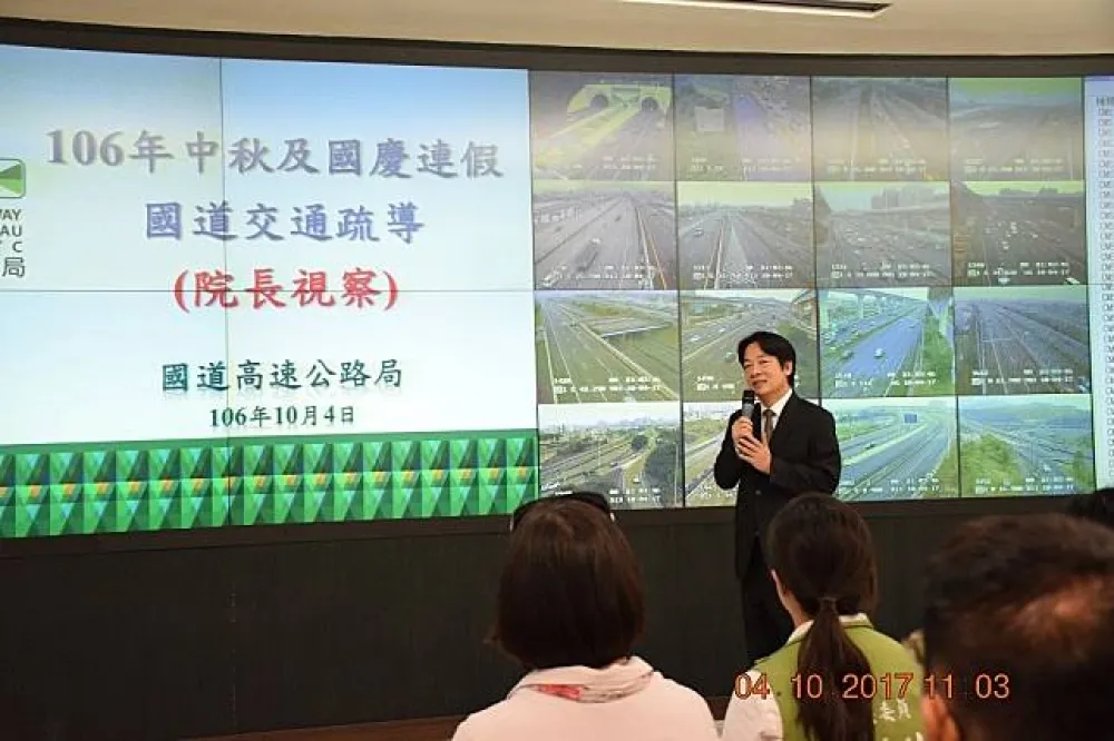 【賴清德中秋盯國道】國1北上汐止路段較塞　其餘路況順暢