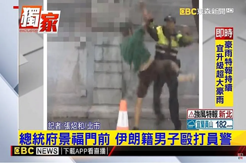 凱道前揮拳　外籍男子疑精神不穩毆打2名警察